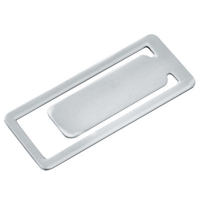 RECTANGULAR SILVER CHROME METAL BOOKMARK