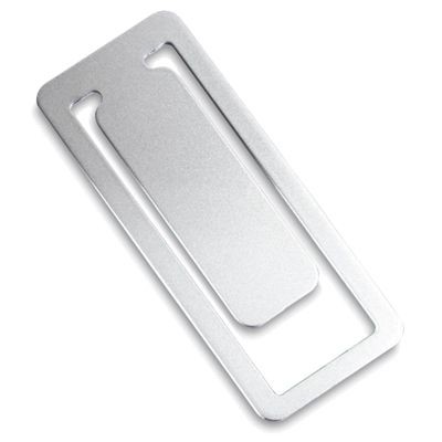RECTANGULAR SILVER METAL CLIP BOOKMARK