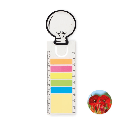 SEEDS PAPER BOOKMARK W & MEMO PAD in White