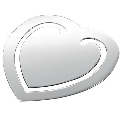 SMALL METAL HEART BOOKMARK in Silver
