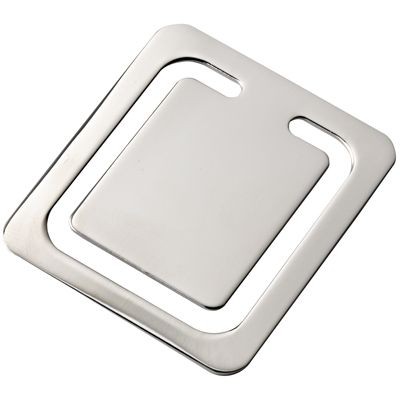 SQUARE SILVER CHROME METAL BOOKMARK