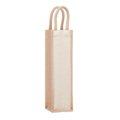 JUTE WINE BAG FOR ONE BOTTLE in Brown