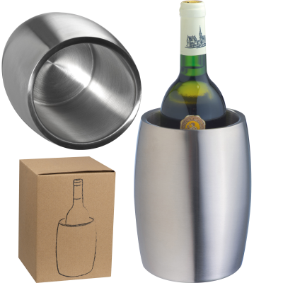 DOUBLE WALL STAINLESS STEEL METAL WINE BOTTLE COOLER