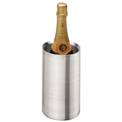 SILVER STAINLESS STEEL METAL WINE BOTTLE COOLER