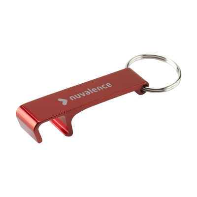 ALUMINIUM METAL OPENER PHONE STAND GRS RECYCLED KEYRING in Red