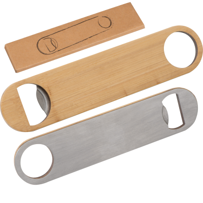 BAMBOO-METAL BOTTLE OPENER in Beige