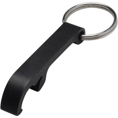 BOTTLE OPENER KEYRING in Black