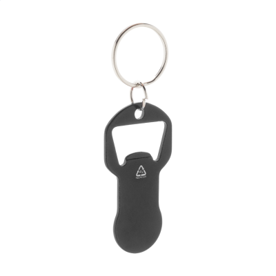 BOTTLE OPENER KEYRING in Black