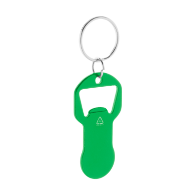 BOTTLE OPENER KEYRING in Green