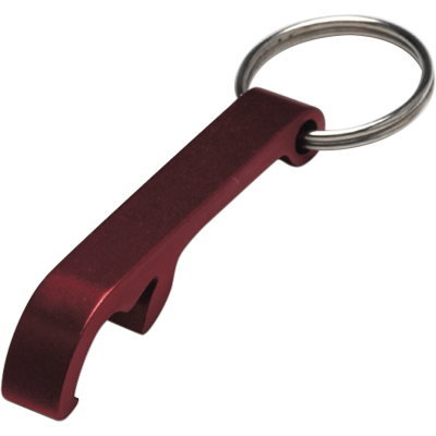 BOTTLE OPENER KEYRING in Red