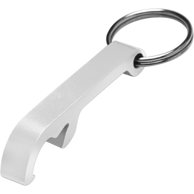 BOTTLE OPENER KEYRING in Silver