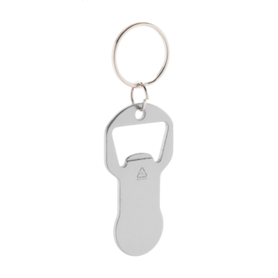 BOTTLE OPENER KEYRING in Silver
