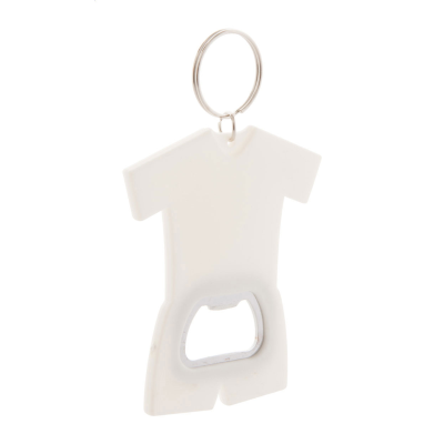 BOTTLE OPENER KEYRING in White
