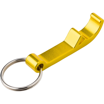BOTTLE OPENER KEYRING in Yellow