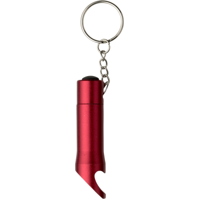 BOTTLE OPENER with Torch Keyring in Red
