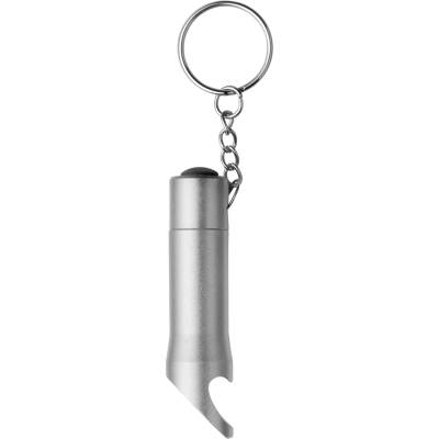 BOTTLE OPENER with Torch Keyring in Silver