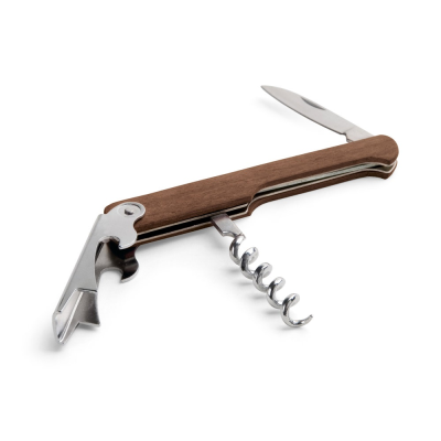 CARIN WOOD CORKSCREW BOTTLE OPENER in Natural