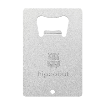 CARTA OPENER GRS RECYCLED ALUMINIUM METAL BOTTLE OPENER in Silver