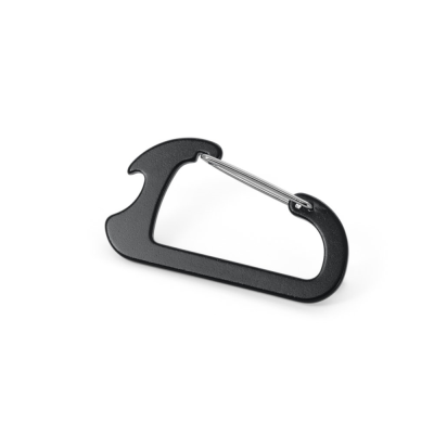 CLOSE CARABINER with Aluminium Metal Capsule Opener in Black