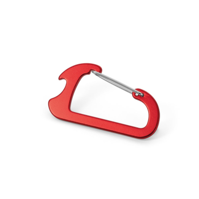 CLOSE CARABINER with Aluminium Metal Capsule Opener in Red