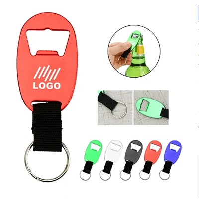 EGG-SHAPED BEER BOTTLE OPENER KEYRING CHAIN