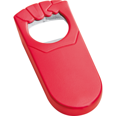FIST BOTTLE OPENER LUTON in Red  - PROMOTIONAL CORPORATE GIFT