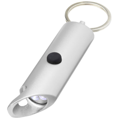 FLARE RCS RECYCLED ALUMINIUM METAL IPX LED LIGHT AND BOTTLE OPENER with Keyring Chain