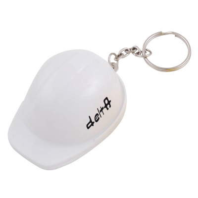 HARD HAT BOTTLE OPENER AND KEYRING in White