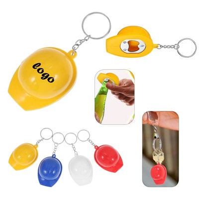 HARD HAT BOTTLE OPENER KEYRING CHAIN