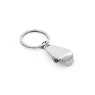 HELLI METAL KEYRING with Bottle Opener in Silver