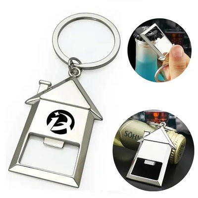 HOUSE SHAPE BOTTLE OPENER KEY HOLDER KEYRING