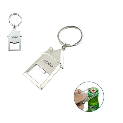 HOUSE SHAPE BOTTLE OPENER KEY HOLDER KEYRING