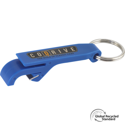 KEYRING BOTTLE OPENER GRS RECYCLED - BLUE