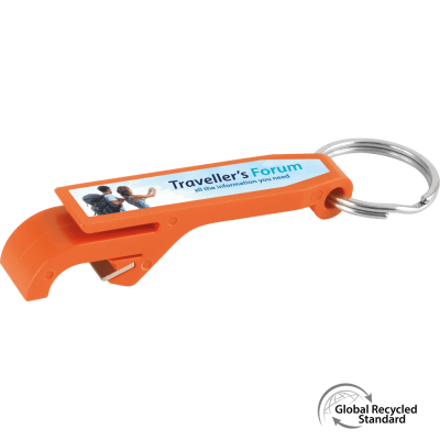 KEYRING BOTTLE OPENER GRS RECYCLED - ORANGE