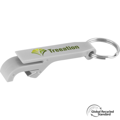 KEYRING BOTTLE OPENER GRS RECYCLED - SILVER