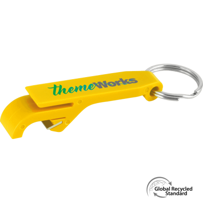 KEYRING BOTTLE OPENER GRS RECYCLED - YELLOW