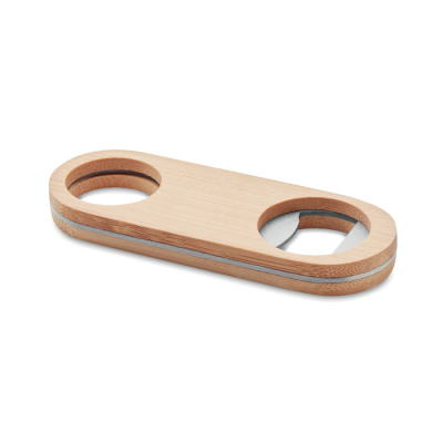 OVAL BAMBOO BOTTLE OPENER in Brown