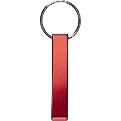 RECYCLED KEYRING BOTTLE OPENER in Red