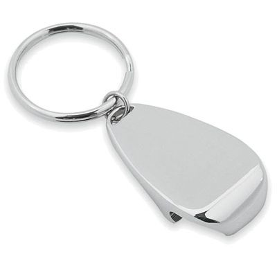 SILVER CHROME METAL KEYRING AND BOTTLE OPENER