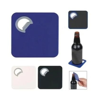 VALUEPLUS SQUARE COASTER AND BOTTLE OPENER (WHITE)