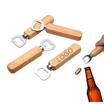 WOOD HANDLE BOTTLE OPENER