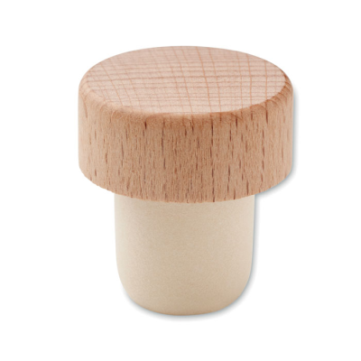 BEECH WOOD WOOD BOTTLE STOPPER in Brown