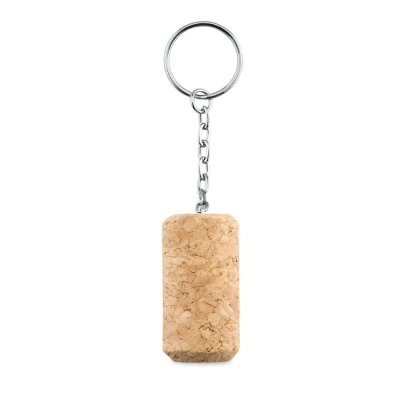 WINE CORK KEYRING in Brown