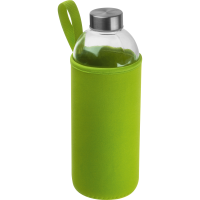 1000 ML GLASS BOTTLE with Neoprene Sleeve in Apple Green