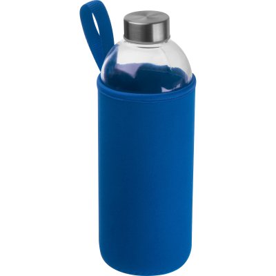 1000 ML GLASS BOTTLE with Neoprene Sleeve in Blue