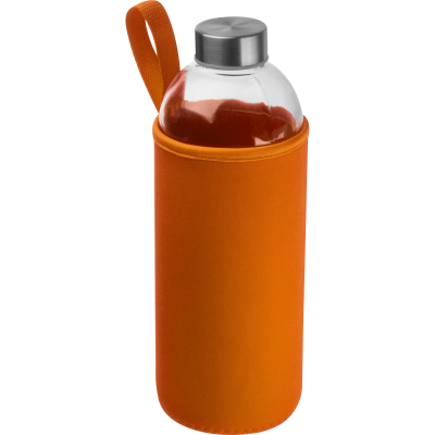 1000 ML GLASS BOTTLE with Neoprene Sleeve in Orange