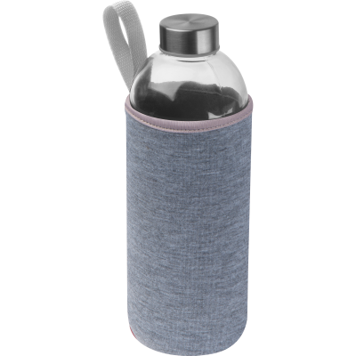 1000 ML GLASS BOTTLE with Neoprene Sleeve in Silvergrey