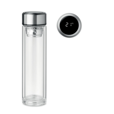 BOTTLE with Touch Thermometer in White