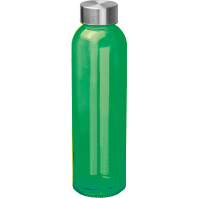 CLEAR TRANSPARENT DRINK BOTTLE with Grey Lid in Green