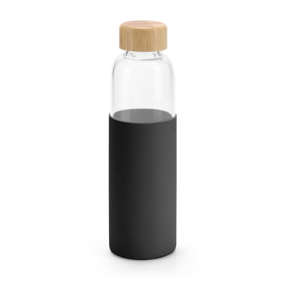DAKAR BAMBOO AND BOROSILICATE GLASS BOTTLE 600 ML in Black